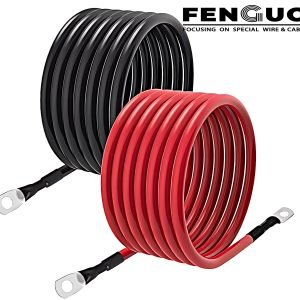 Battery Inverter Cables 2/0AWG 70mm2 Cable Terminal Kit Copper Solar Wire With Lugs