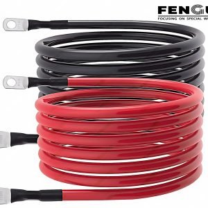 Battery Inverter Cables 1/0AWG 50mm2 Cable Terminal Kit Copper Solar Wire With Lugs