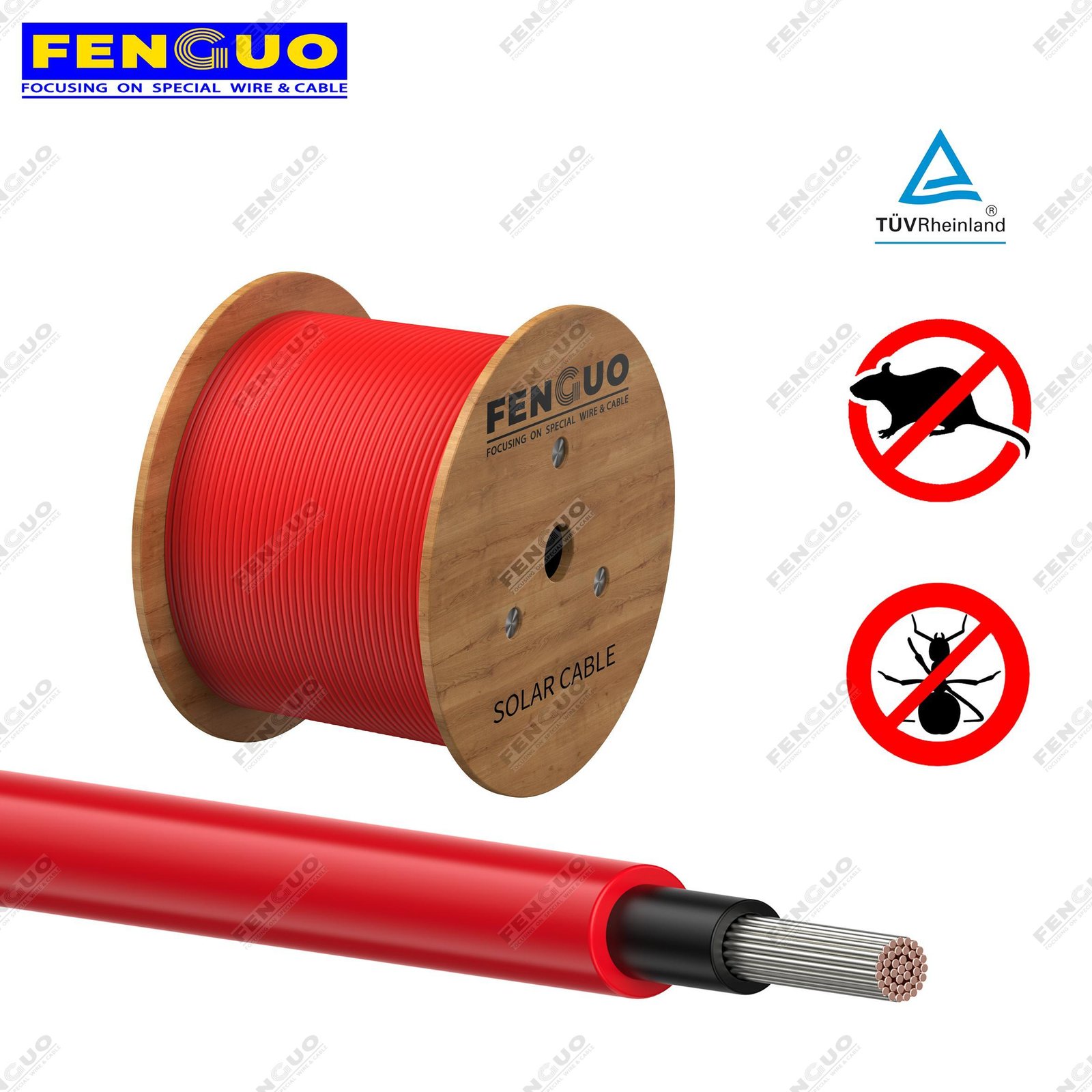 Solar Cable 1500V H1Z2Z2 K TUV UL EN 50618 Anti Mouse Ant