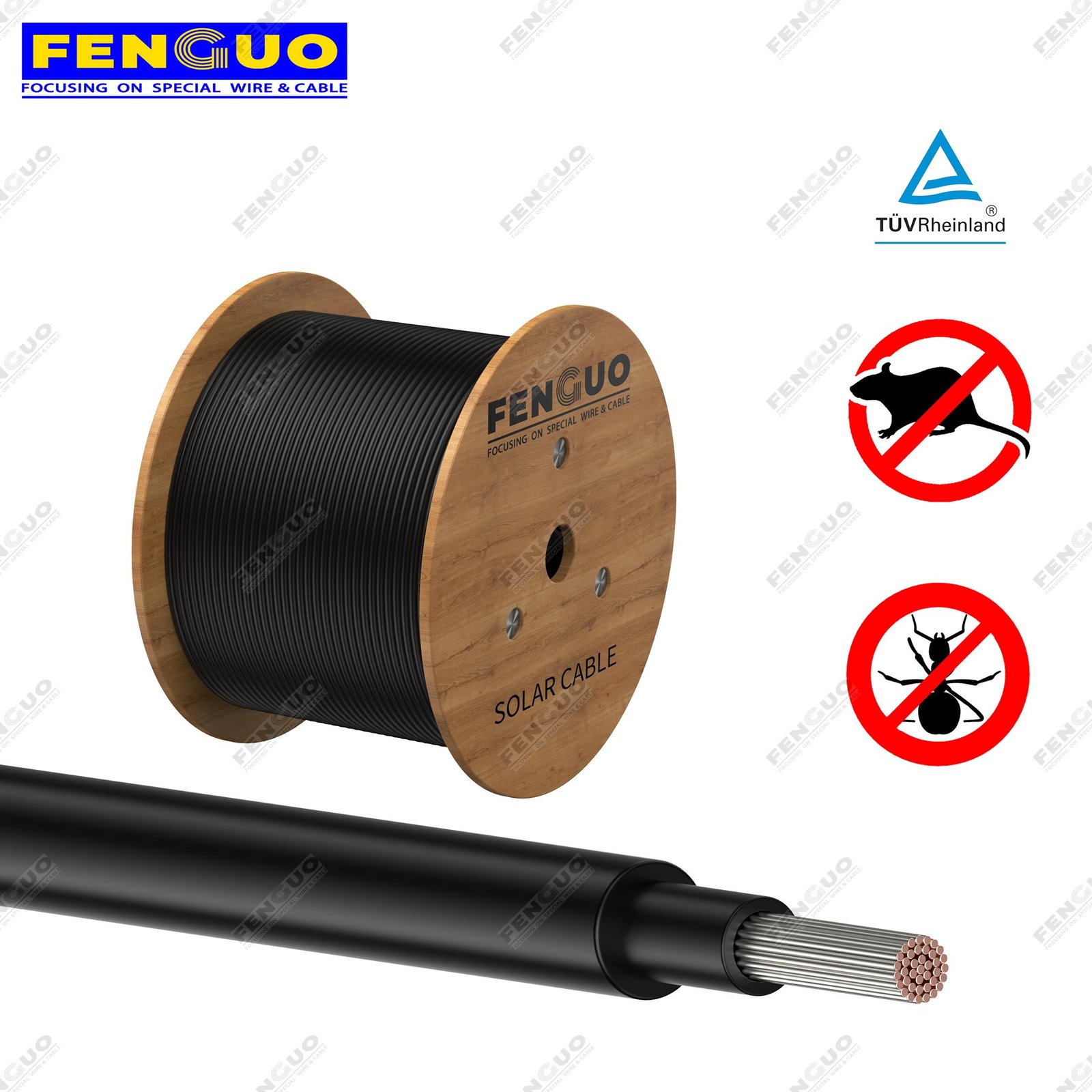 Solar Cable 1500V H1Z2Z2 K TUV UL EN 50618 Anti Mouse Ant - 图片 2