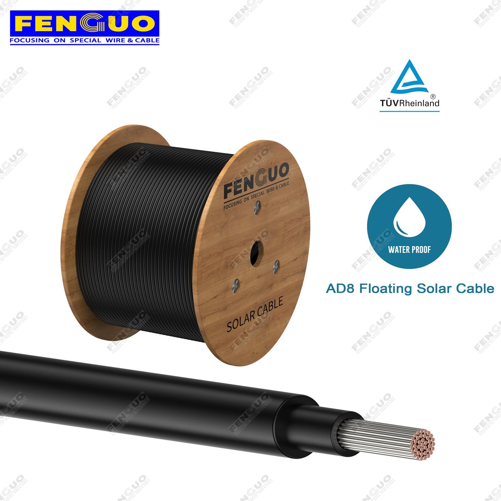 AD8 Floating Solar Cable New TÜV 2Pfg 2750 For Floating PV Solar System