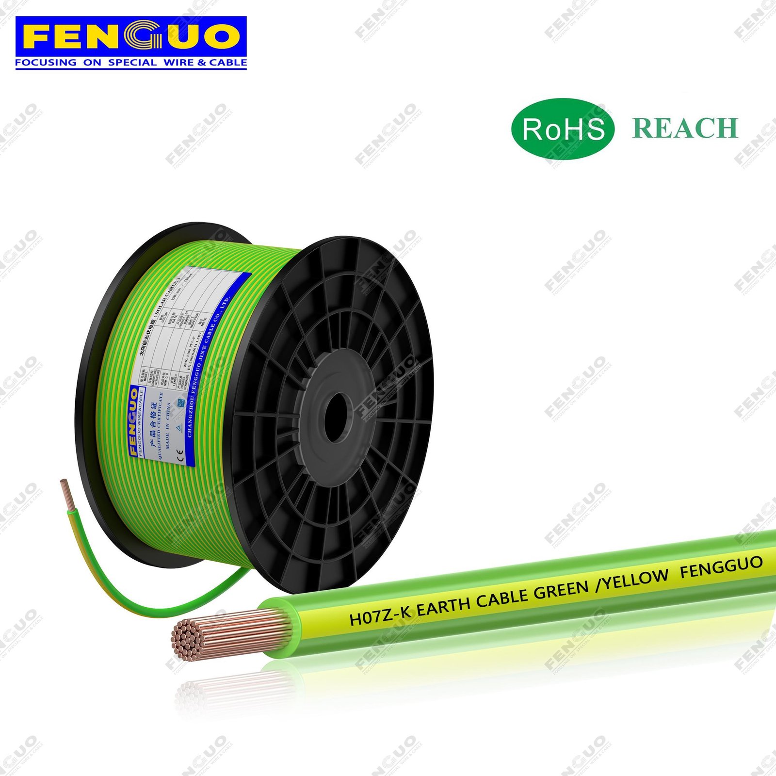 Outdoor H07Z-K Earth Cable Green /Yellow UV Resistant Cable For PV Ground Connection - 图片 3