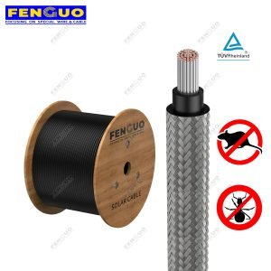 Stainless Steel Shield Braid Anti Mouse Ant Solar PV Cable 1500V H1Z2Z2-K