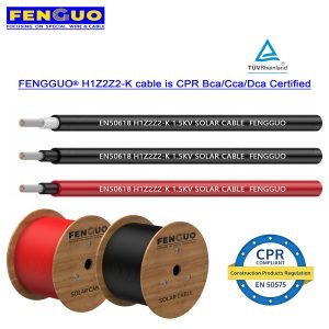 Solar Cable H1Z2Z2-K, the highest solar CPR certification: Bca/Dca/Cca-s1b,d2,a1
