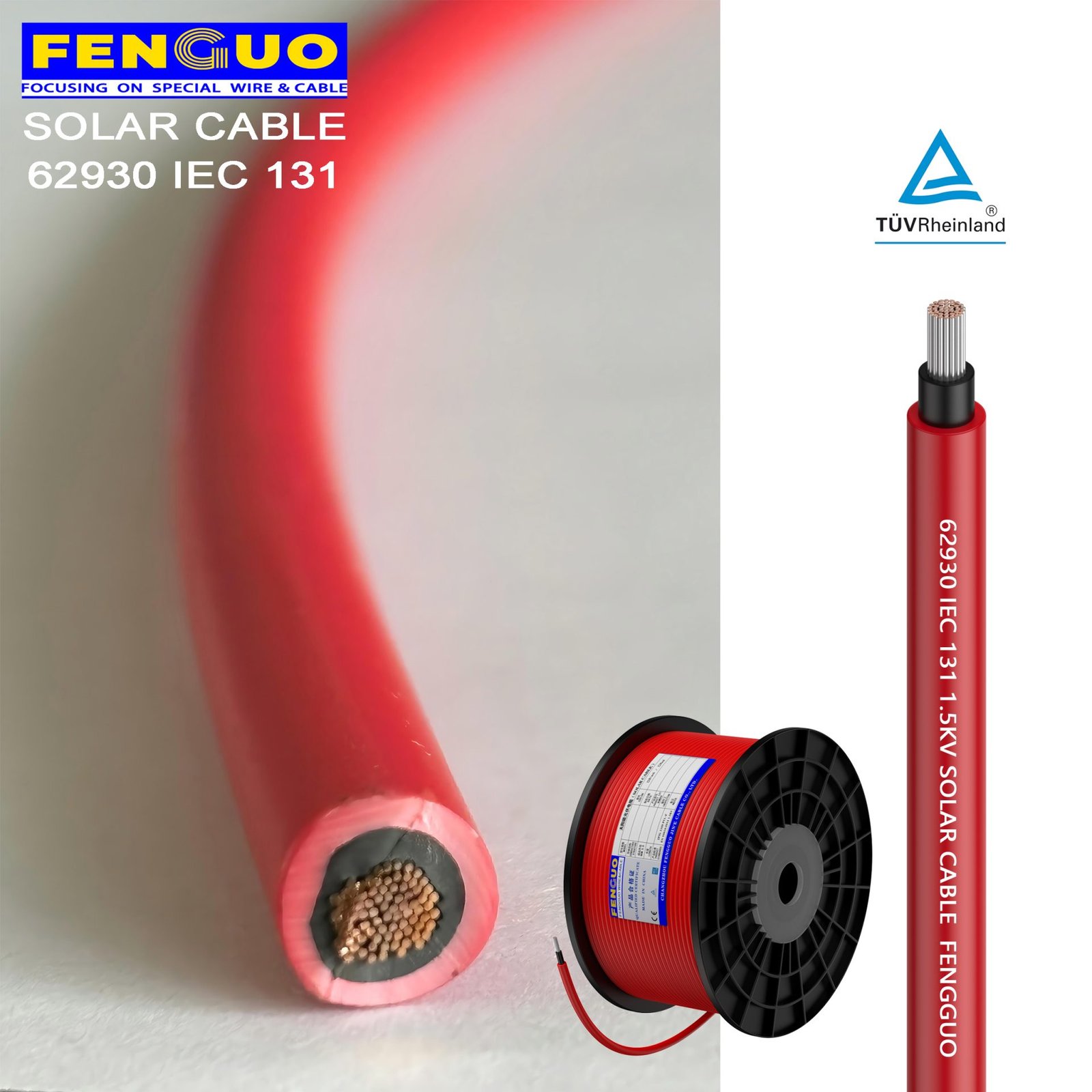 62930 IEC 131 1500V Red Solar Cable