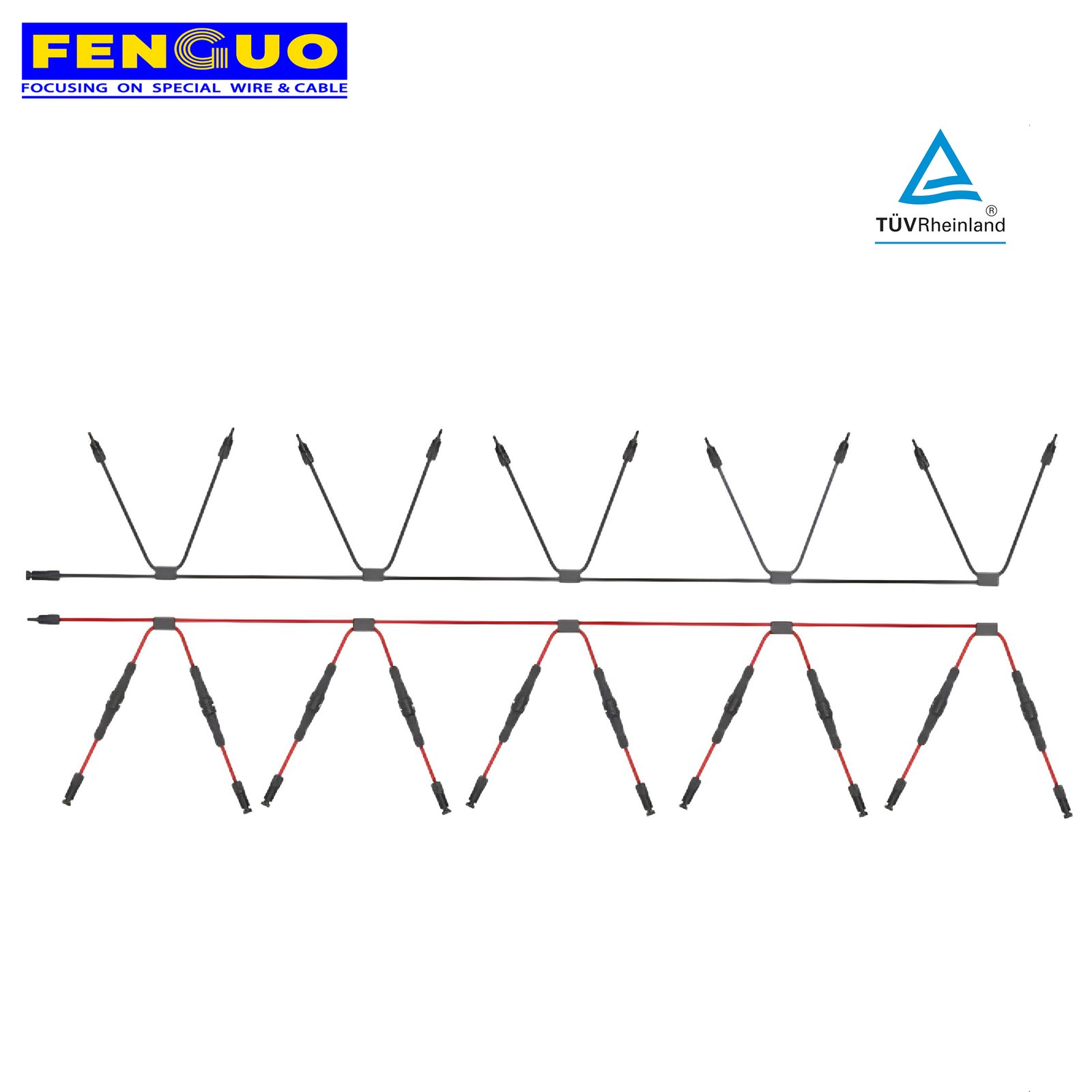 12 Strings Solar Cable Assemblies Solar Parallel Circuit Harness Dor Thin-film PV Systems
